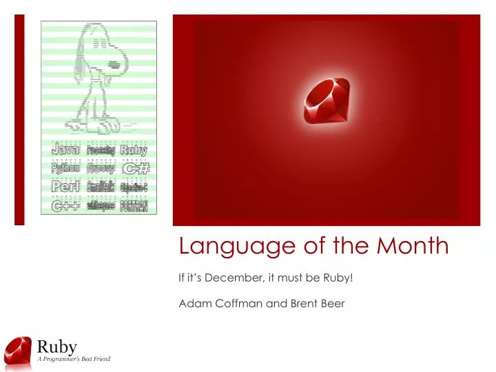 language of the month