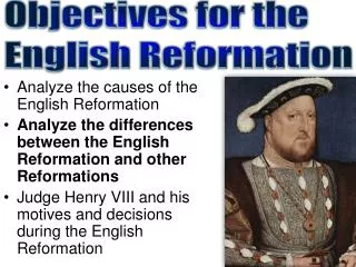 Analyze the causes of the English Reformation