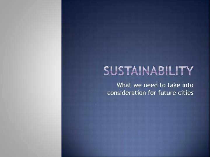 sustainability