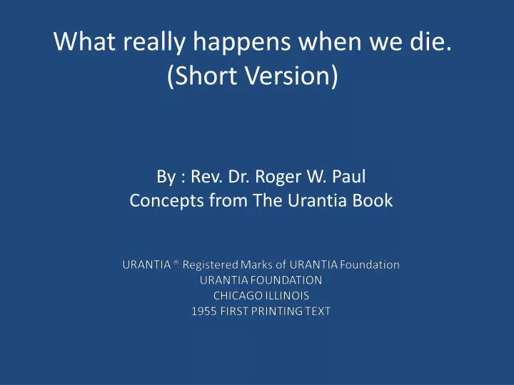 what really happens when we die short version