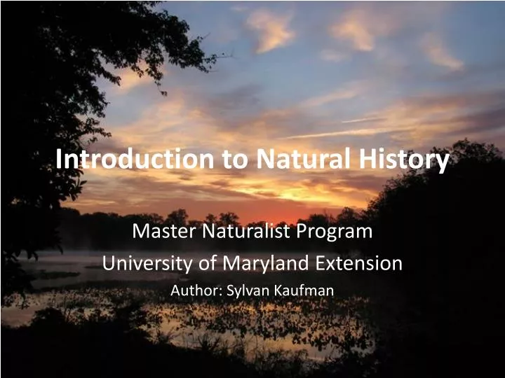 introduction to natural history