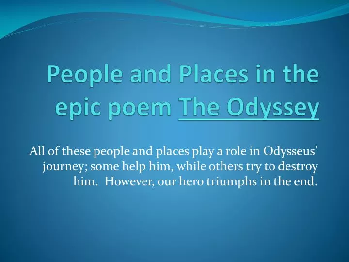 people and places in the epic poem the odyssey