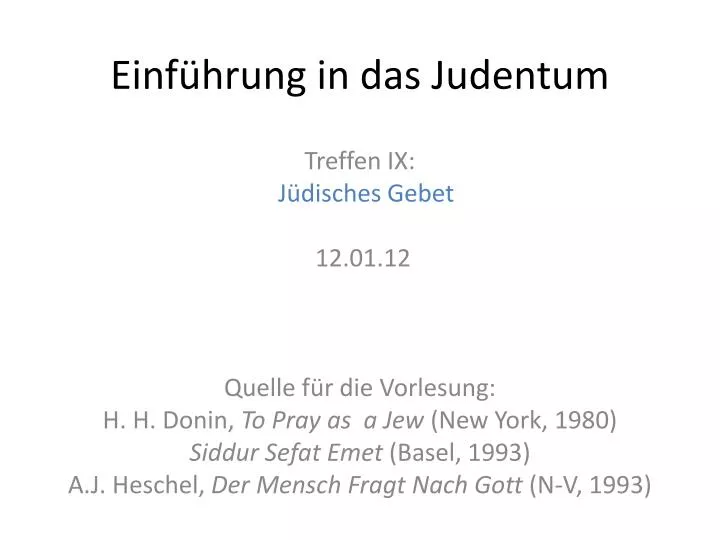 einf hrung in das judentum