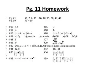 Pg. 11 Homework