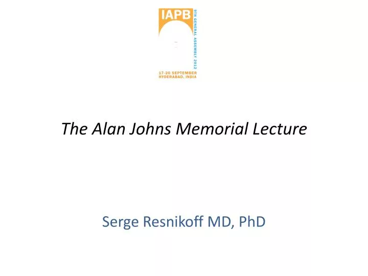 the alan johns memorial lecture