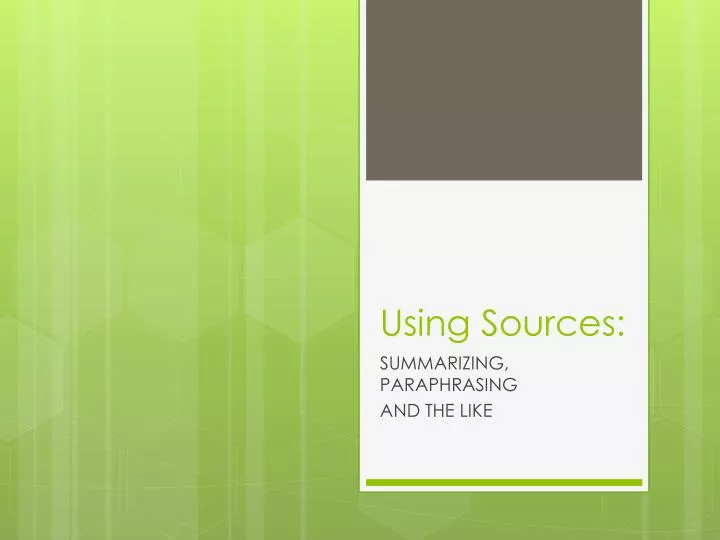 using sources