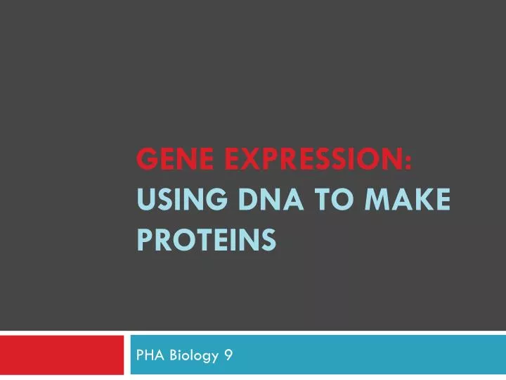 gene expression using dna to make proteins