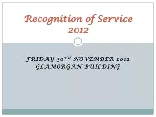 Recognition of Service 2012