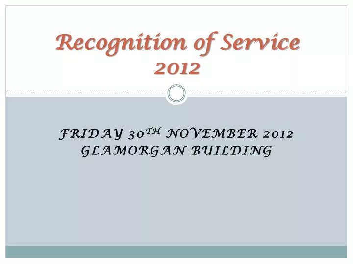 recognition of service 2012