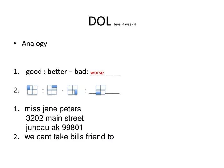 dol level 4 week 4