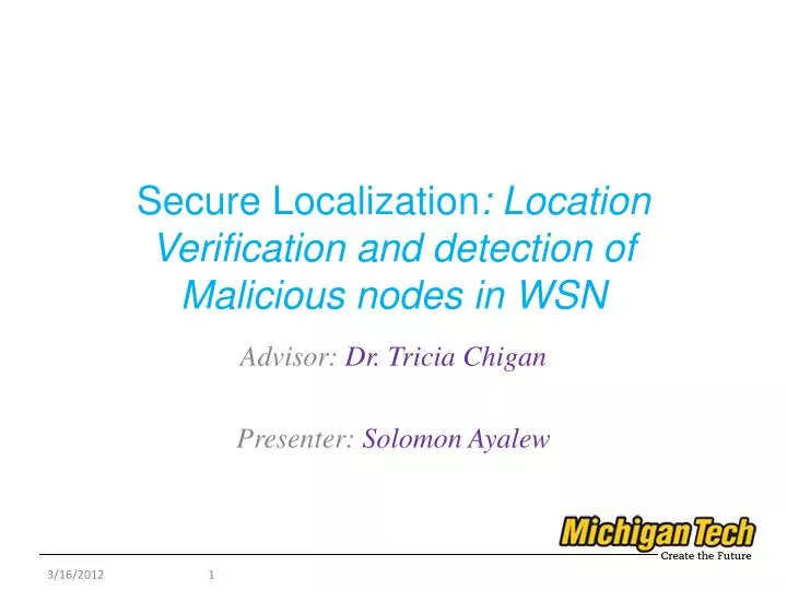 secure localization location verification and detection of malicious nodes in wsn