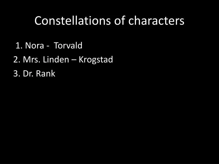 constellations of characters