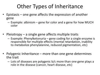 Other Types of Inheritance