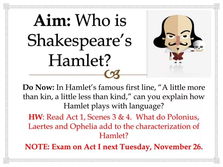 aim who is shakespeare s hamlet