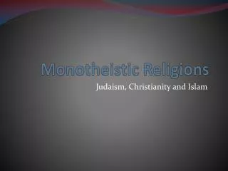 Monotheistic Religions