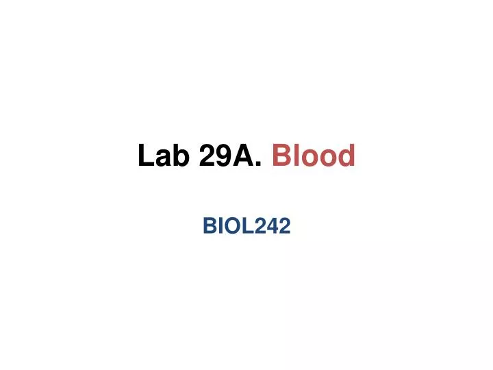 lab 29a blood
