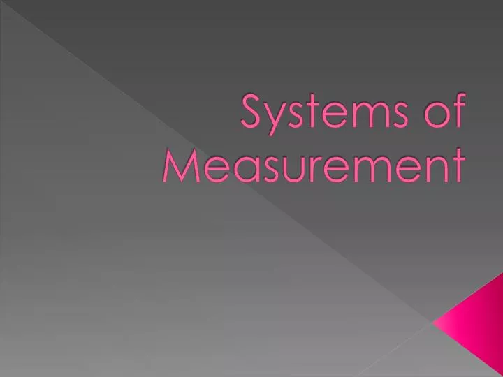 systems of measurement