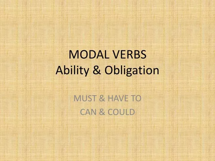 modal verbs ability obligation