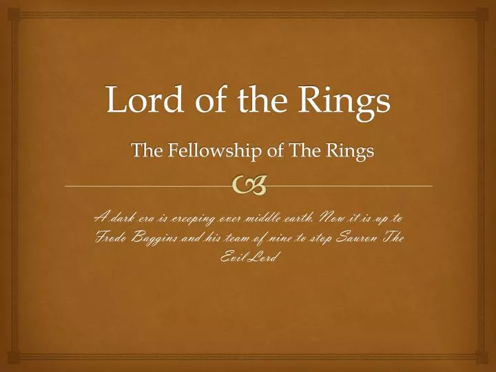 lord of the rings the fellowship of the rings