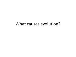 What causes evolution?