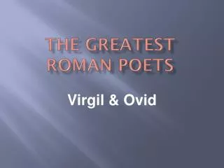 The Greatest Roman Poets