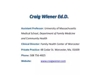Craig Wiener Ed.D .