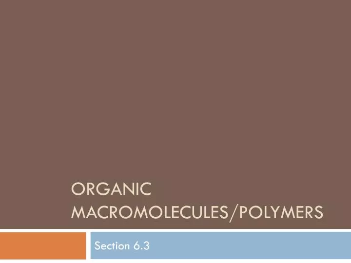 organic macromolecules polymers