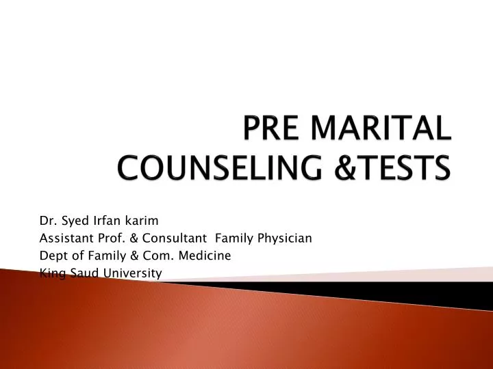 pre marital counseling tests