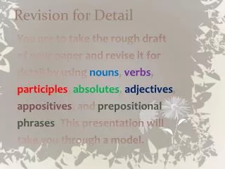 Revision for Detail