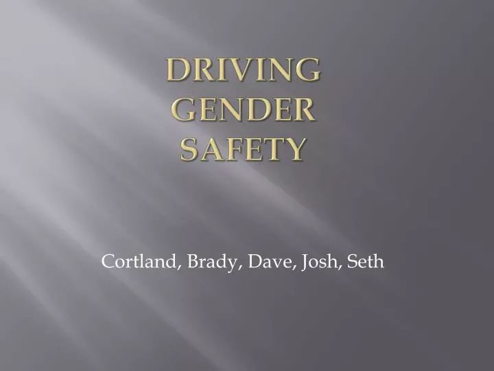 driving gender safety