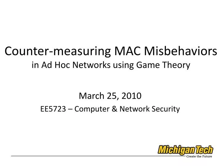 counter measuring mac misbehaviors in ad hoc networks using game theory