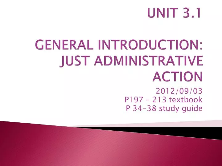 unit 3 1 general introduction just administrative action