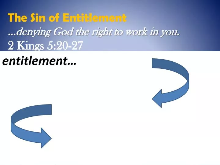 the sin of entitlement denying god the right to work in you 2 kings 5 20 27