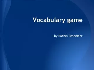 Vocabulary game