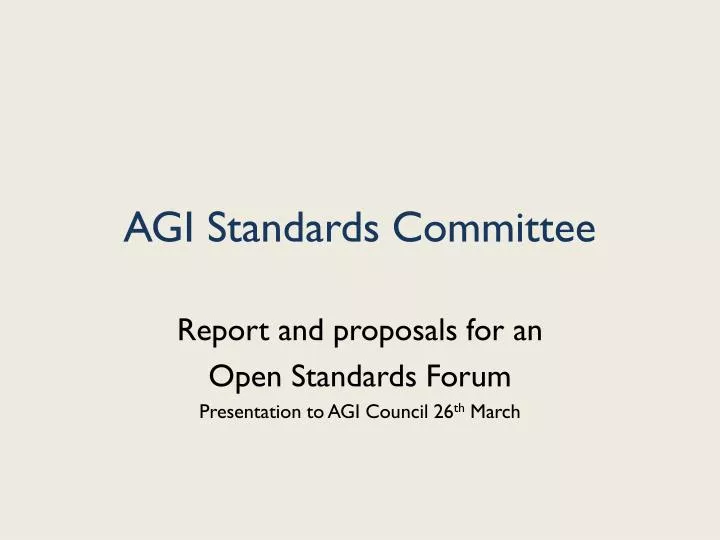 agi standards committee