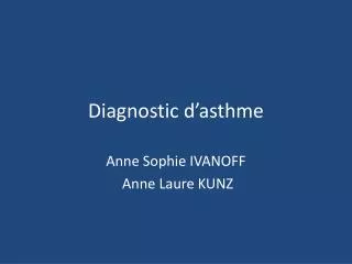 diagnostic d asthme