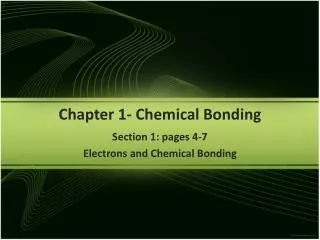 Chapter 1- Chemical Bonding