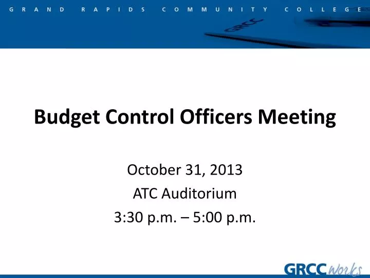 budget control officers meeting