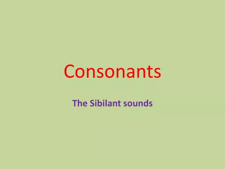 consonants