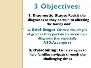 3 Objectives: