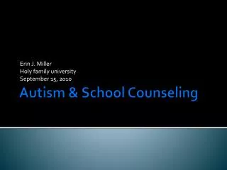 Autism &amp; School Counseling