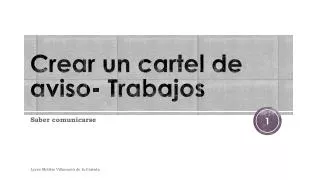 crear un cartel de aviso trabajos