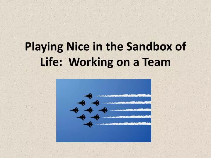 playing nice in the sandbox of life working on a team