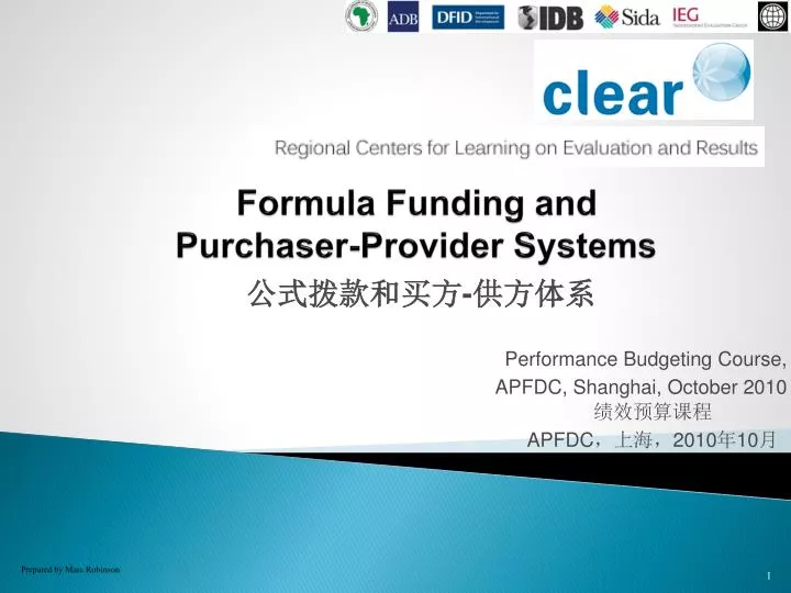 formula funding and purchaser provider systems