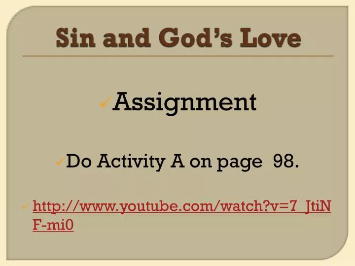 sin and god s love
