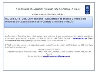 el programa de las naciones unidas para el desarrollo pnud invita a empresas personas jur dicas