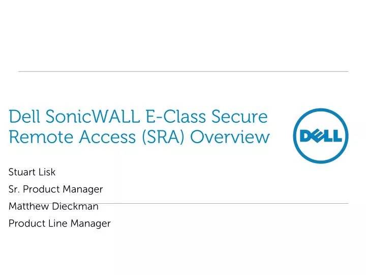 dell sonicwall e class secure remote access sra overview