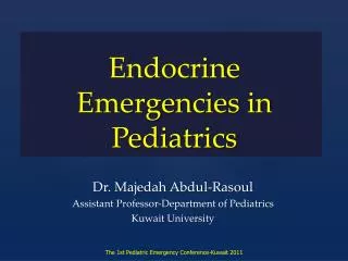 Endocrine Emergencies in Pediatrics