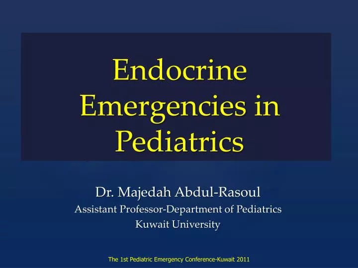 endocrine emergencies in pediatrics