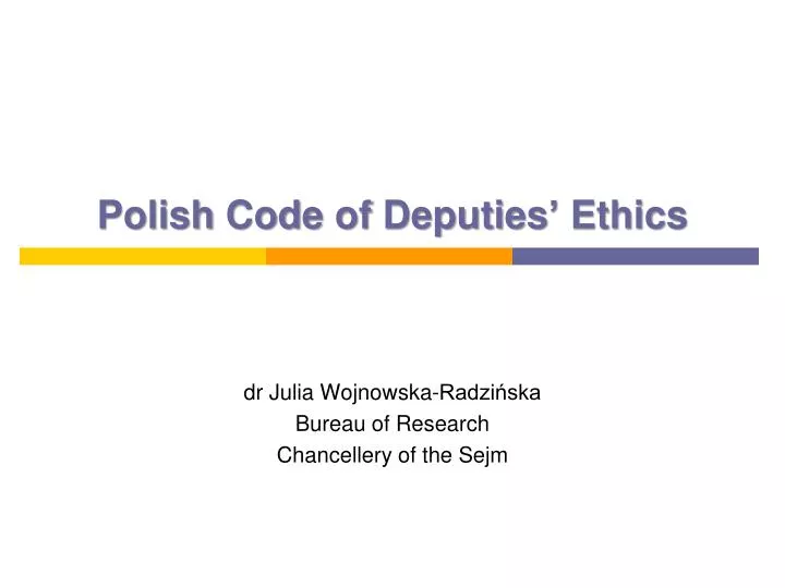 polish code of deputies ethics